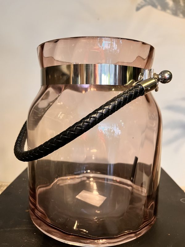Windlicht aus Glas mit Henkel