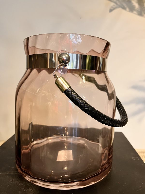Windlicht aus Glas mit Henkel