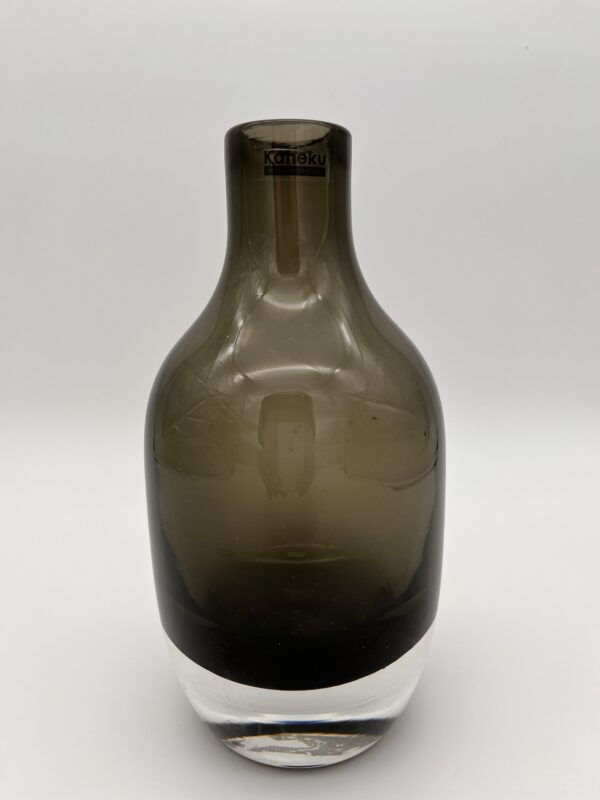 Schwere Glasvase - graugrün, 23cm