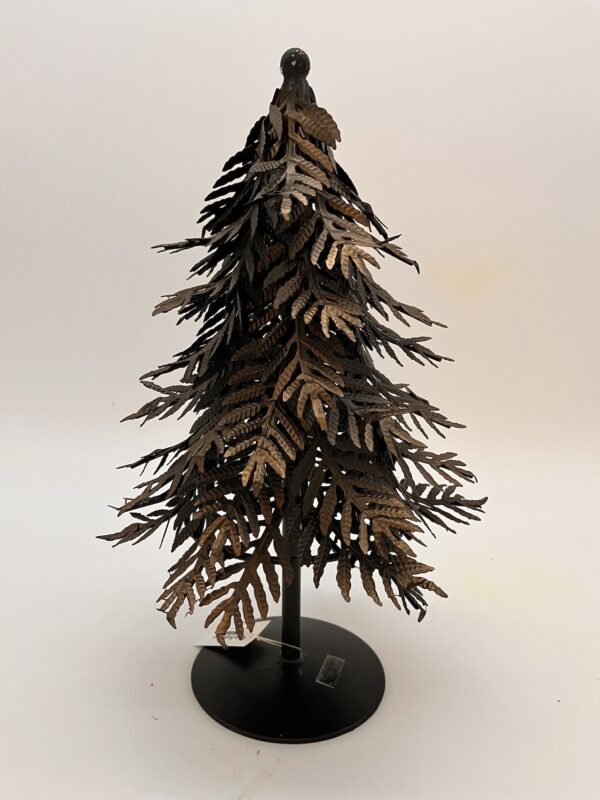 Deko - Tannenbaum - Metall, Antik Gold/Schwarz