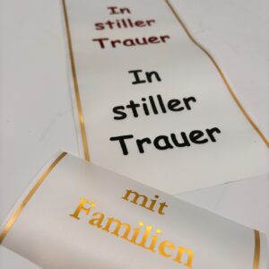 Trauerschleife mit Wunschtext - individuell bedruckt